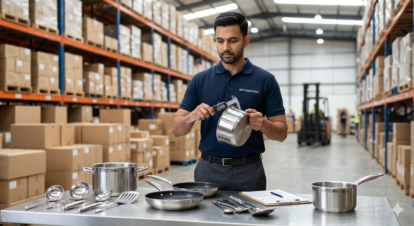 AIU inspector performing a hands-on tactile product quality evaluation of manufactured goods