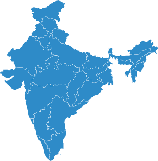 Map of India showing AIU Inspections service coverage cities